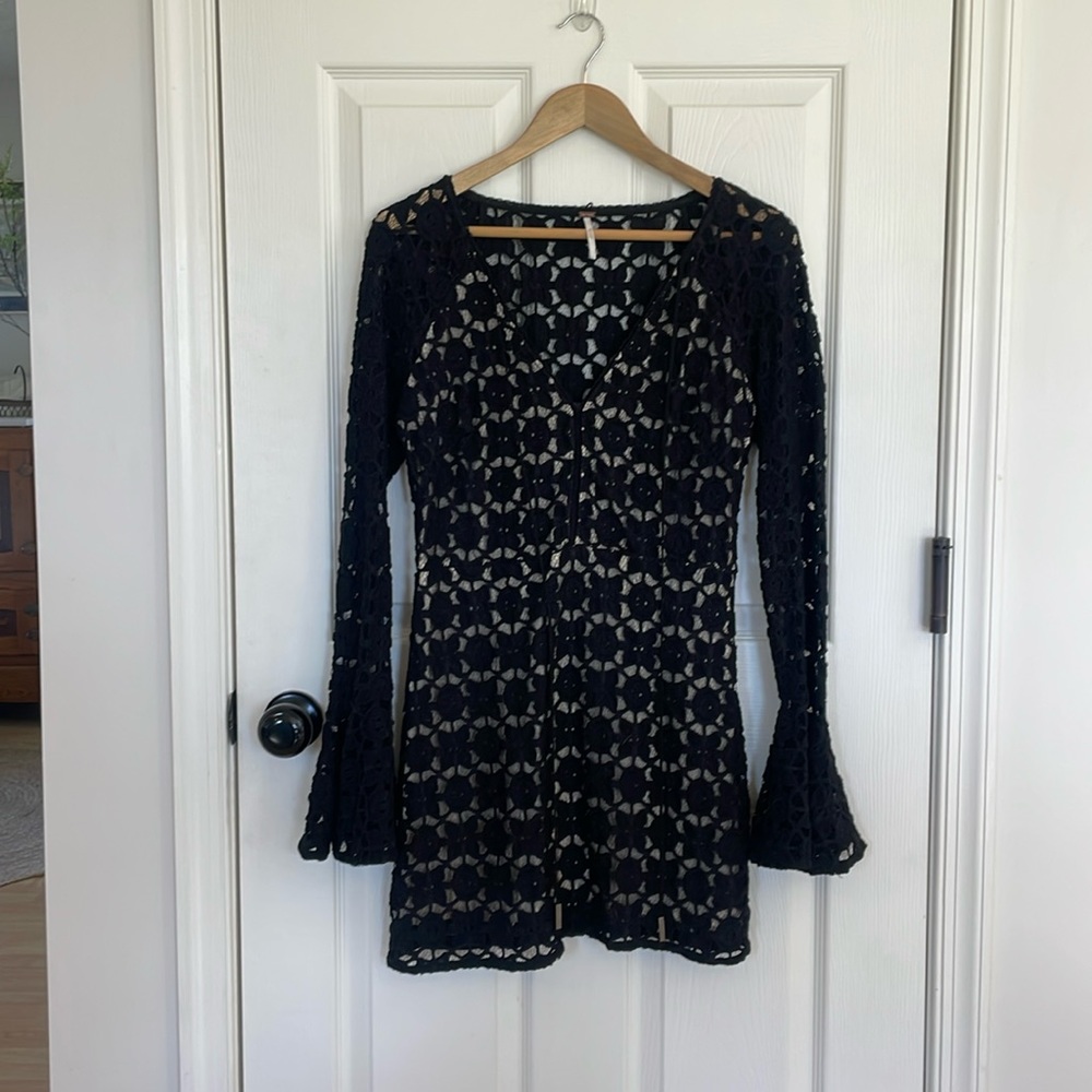 Free People Black Lace Dress